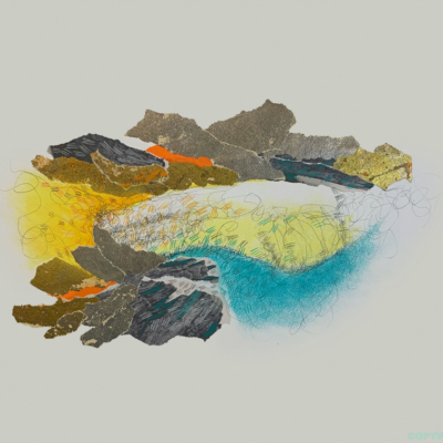 collage, abstraction coloré médiums mixtes Sylvie Brodeur