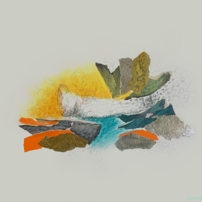 collage, abstraction coloré médiums mixtes Sylvie Brodeur
