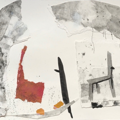 abstraction, collage,medium mixte sur papier, petit format, Hélène Patenaude