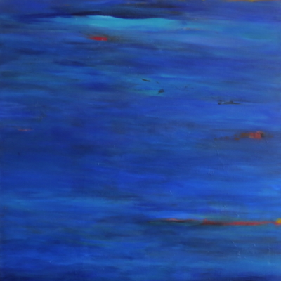 art-peinture- abstraction-tableau-la couleur bleue, toujours apaisante, Lise Brassard
