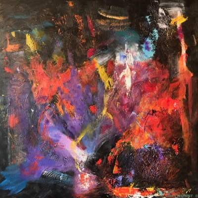art-peinture- abstraction-tableau-une danse, toujours le feu - Lise Brassard