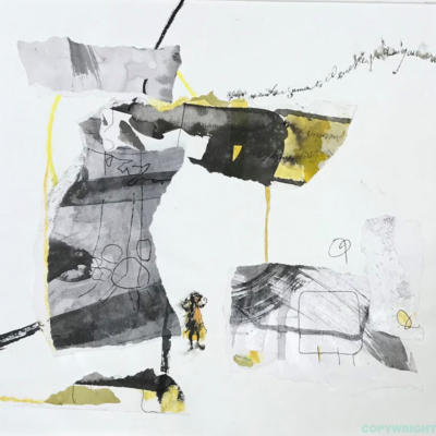 abstraction, collage,medium mixte sur papier,Hélène Patenaude